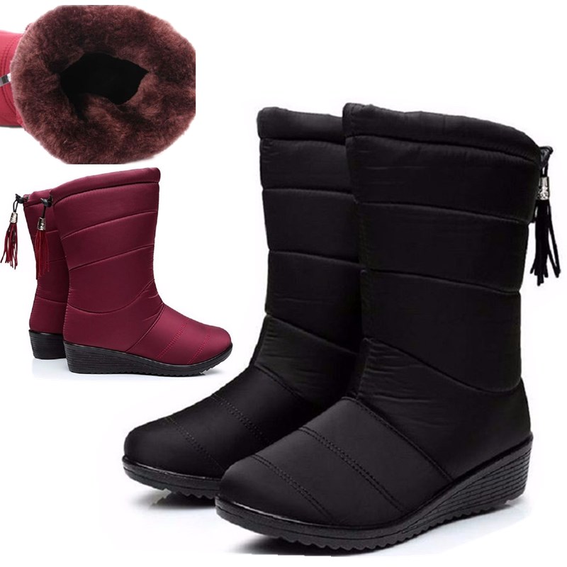 

Women's Winter Outdoor Snow Boots Waterproof Rain Boots Non-Slip Keep Warm Thick Fluff