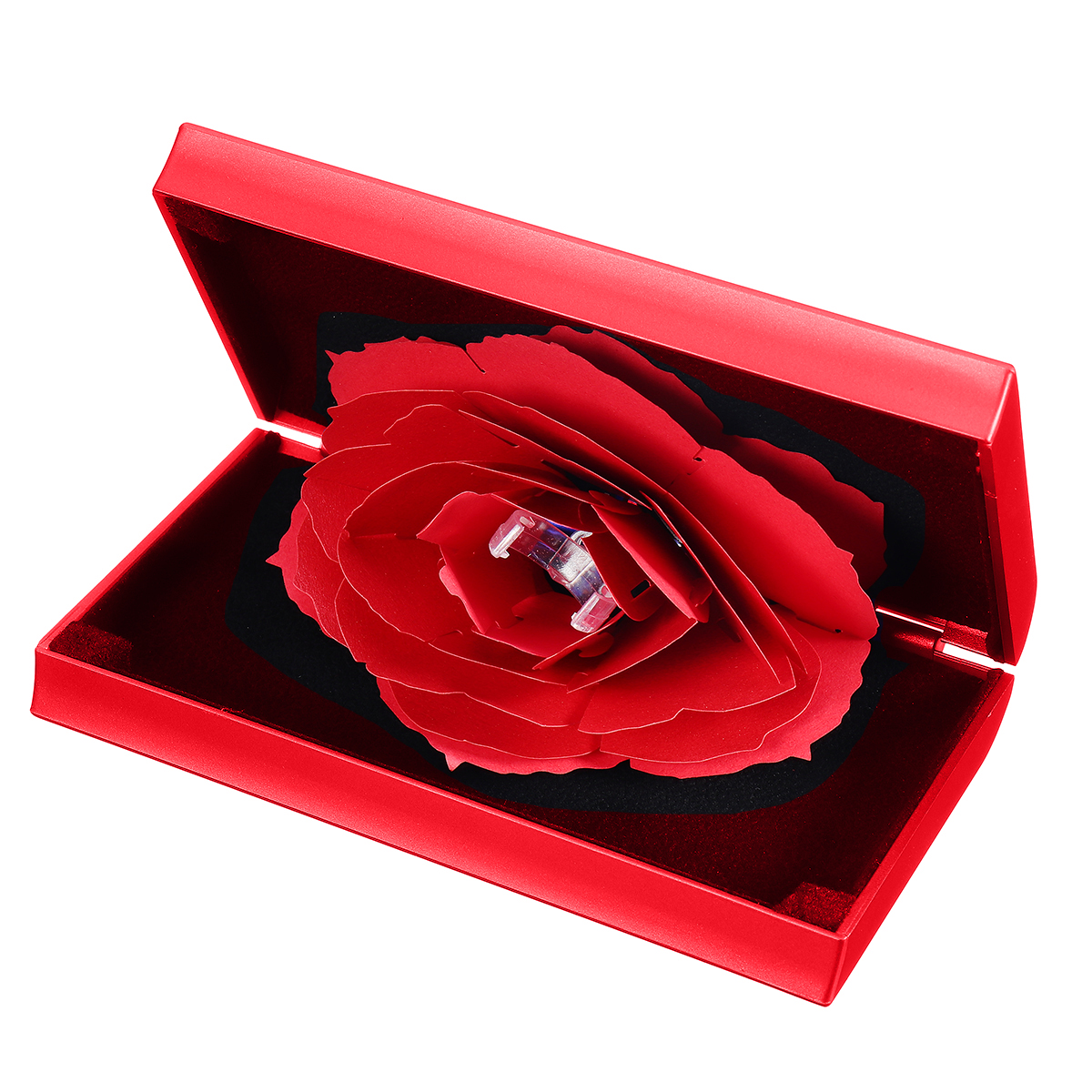 

Складной Вращающийся Прямоугольник Розовое Кольцо Коробка День Рождения День Святого Валентина Ювелирные Изделия Коробка