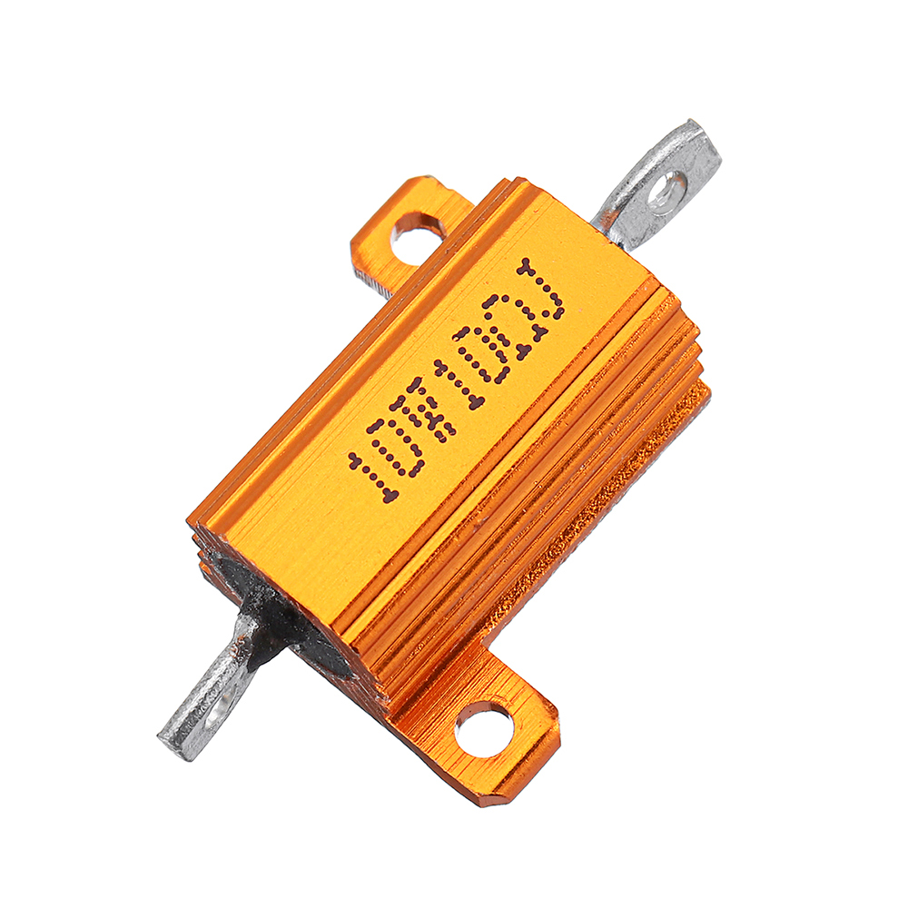 

3pcs RX24 10W 10R 10RJ Metal Aluminum Case High Power Resistor Golden Metal Shell Case Heatsink Resistance Resistor