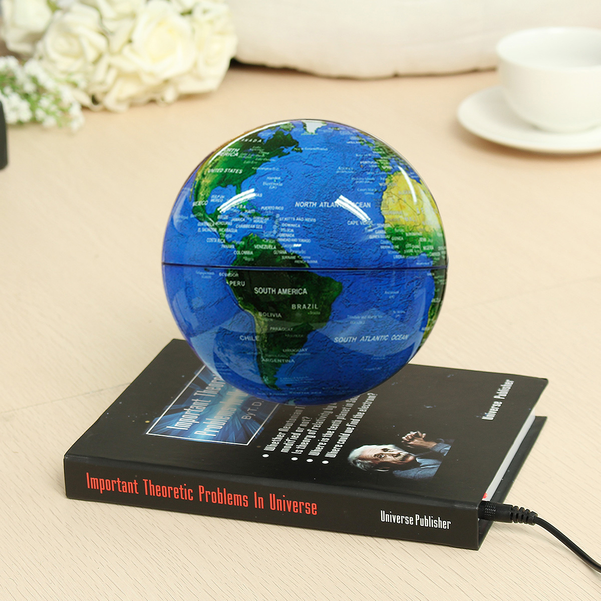 

6 Inch Levitation Magnetic Rotate Globe Floating Levitating Earth Map With Bookbase Xmas Gift