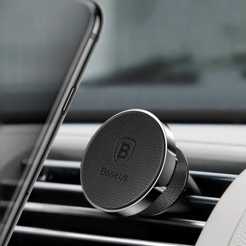 

Baseus Leather Strong Magnetic 360 Degree Rotation Car Holder Stand for iPhone Xiaomi Mobile Phone