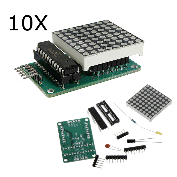 

10Pcs MAX7219 Dot Matrix Module DIY Kit 5V 8*8 SCM Control Board For Arduino