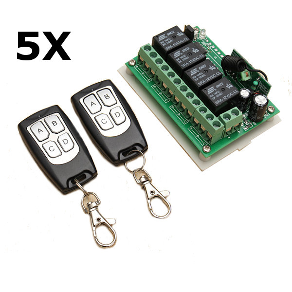 

5Pcs Geekcreit® 12V 4CH Channel 315Mhz Wireless Remote Control Switch With 2 Transimitter