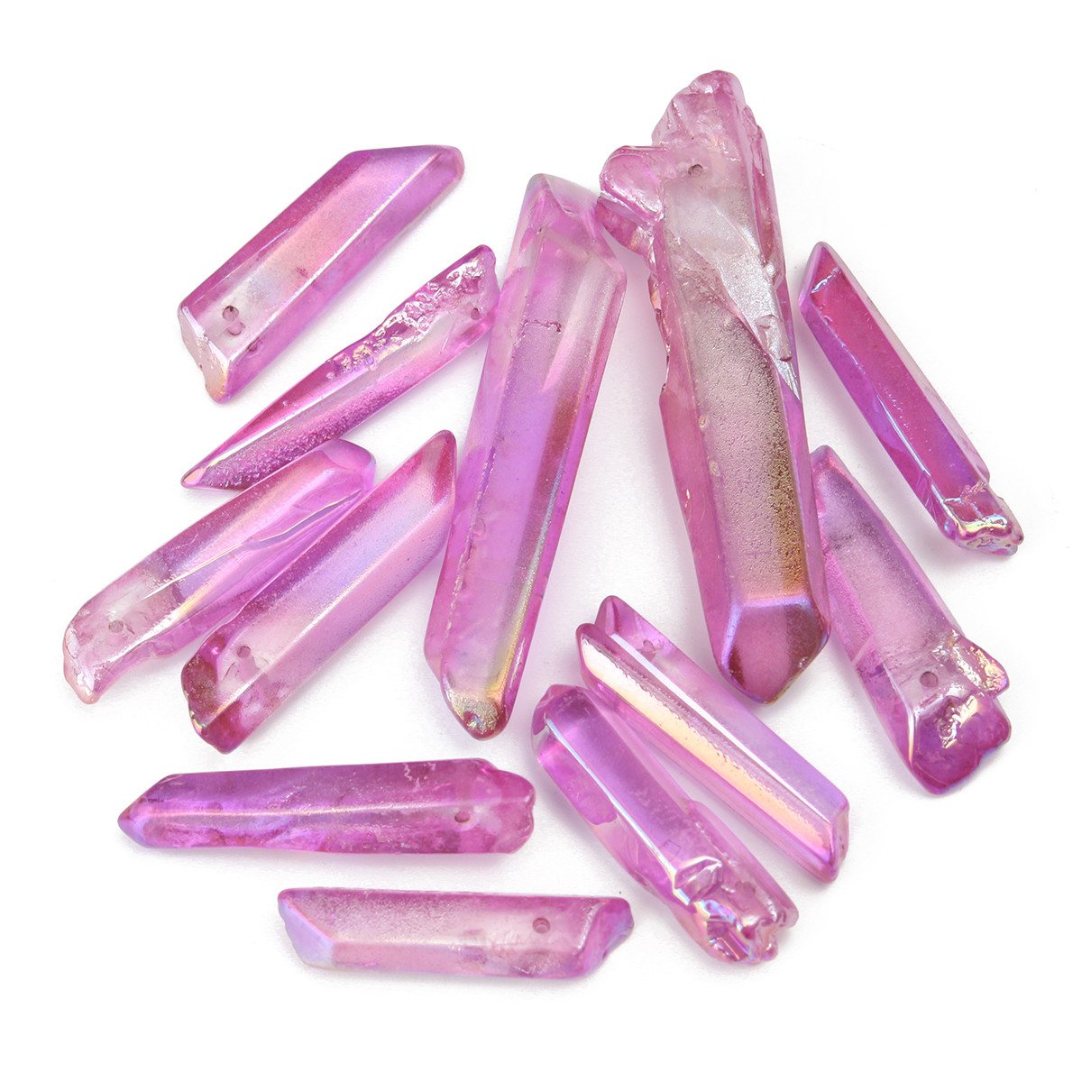 

50g Powerful & Rare Purple Aura Lemurian Seed Quartz Crystal Point 12-15pcs