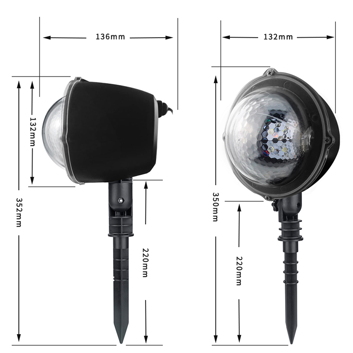 5W Moving Snowflake Snow LED Mini Projector Light Adjustable Waterproof Lamp 20