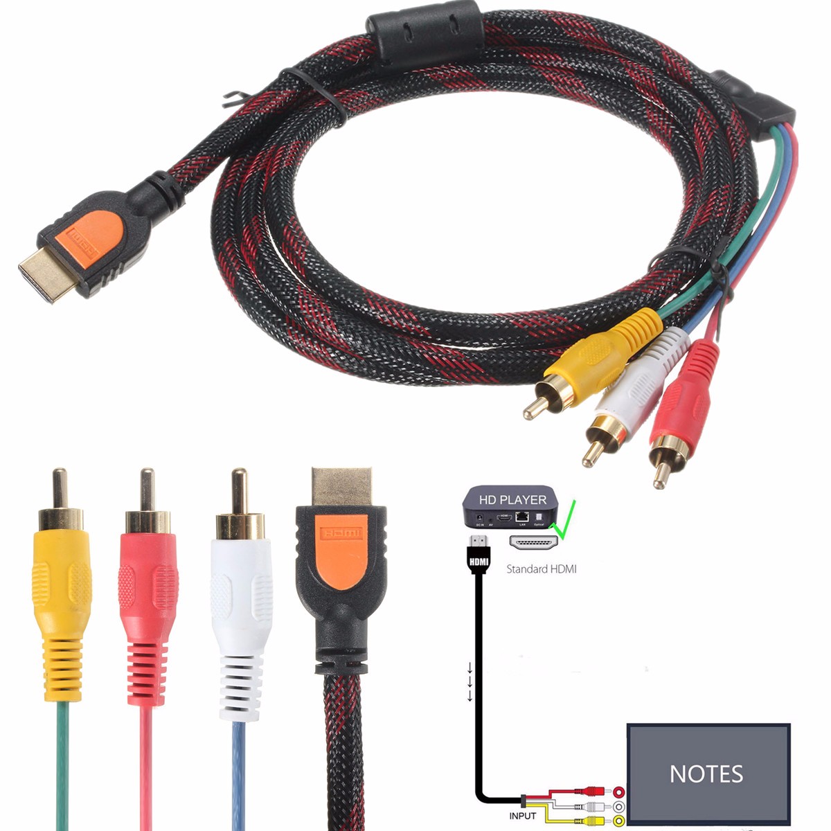 Видео кабель подключение. Кабель HDMI RCA тюльпан 5.1. Кабель HDMI 5.1 С тюльпанами. HDMI 3rca DNS. Av (3rca) в HDMI.