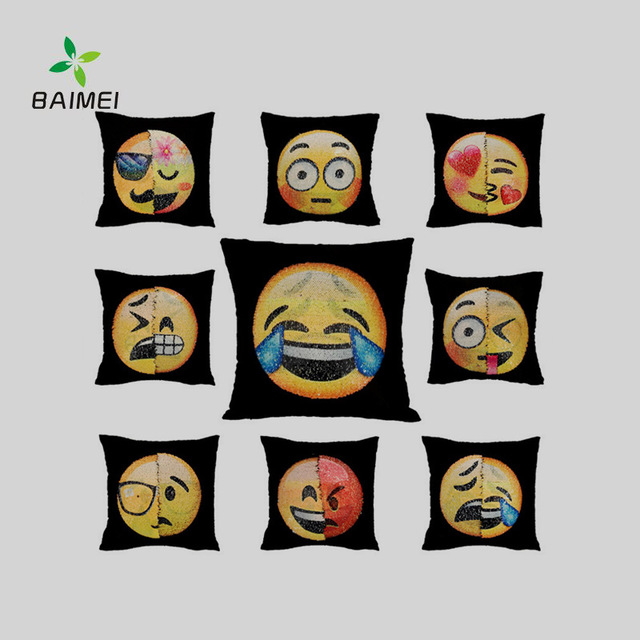 

Смешное лицо Emoji может изменить цвет лица Авто Наволочка Sequins сиденья