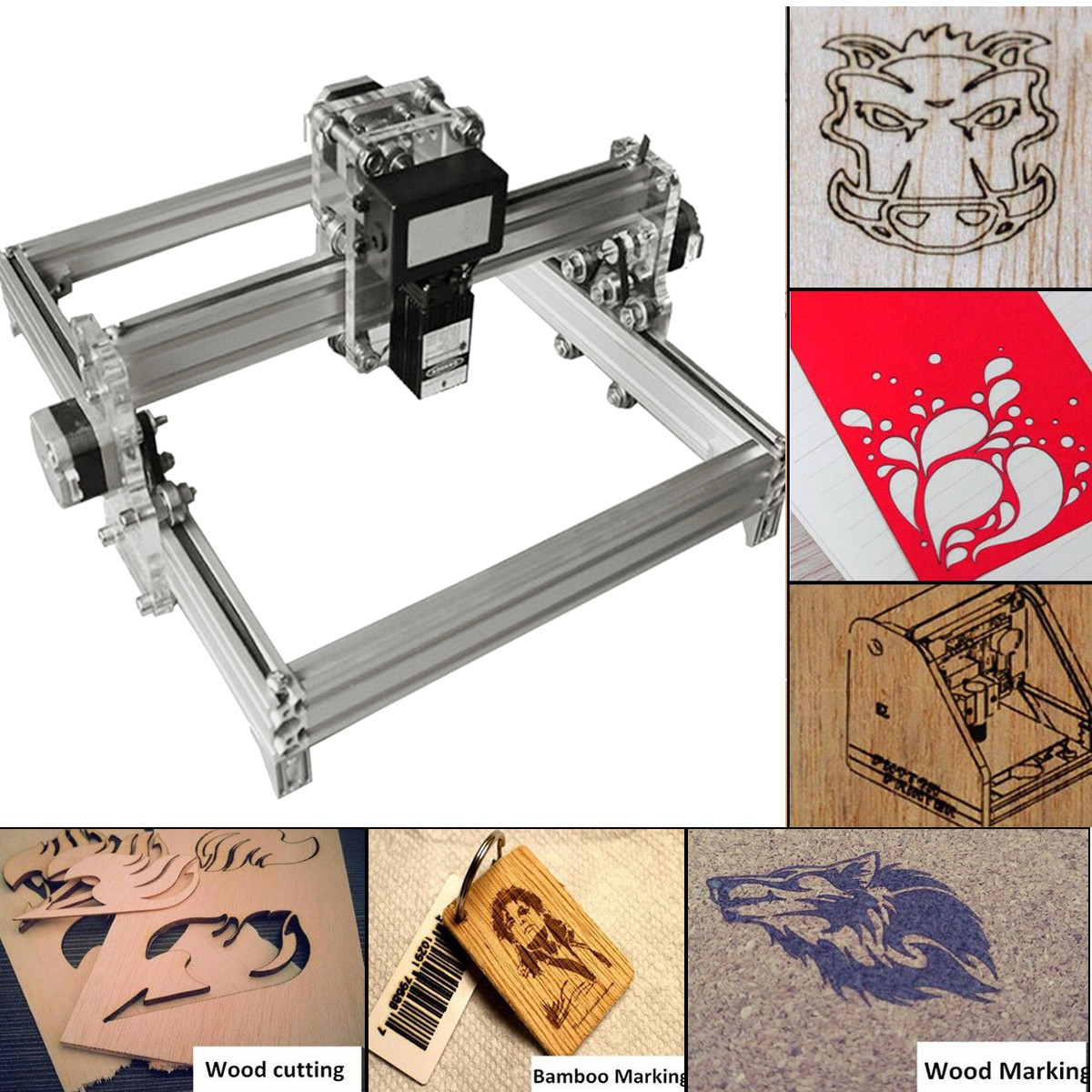 32cm*23 cm DIY 500mW Laser Engraving Machine Laser Engraver Printer Carving Desktop CNC Kit 11