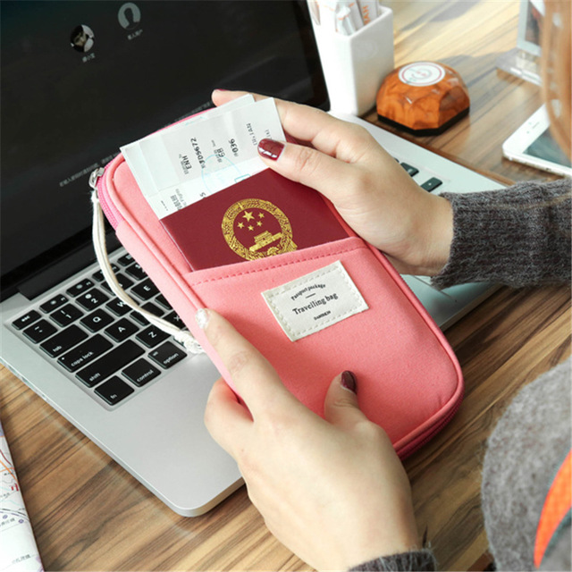 

Travel Passport Package Cotton Multi-Function Document Bag Wallet Passport Clip Clip Storage Card Pack