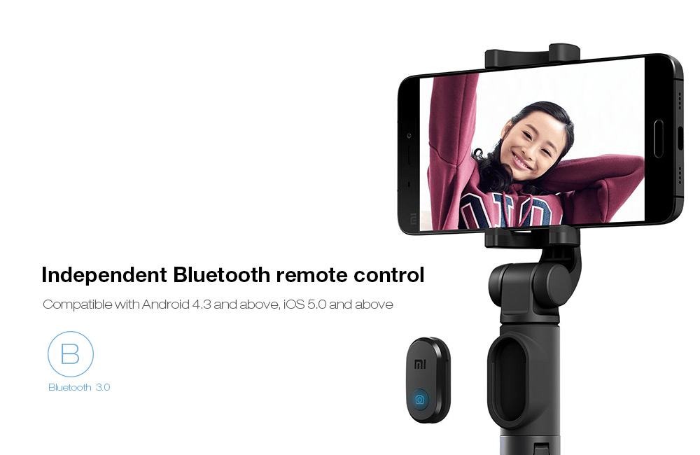 Original Xiaomi 2 in 1 bluetooth Mini Extendable Folding Tripod Selfie Stick For Mobile Phone (Black) 11