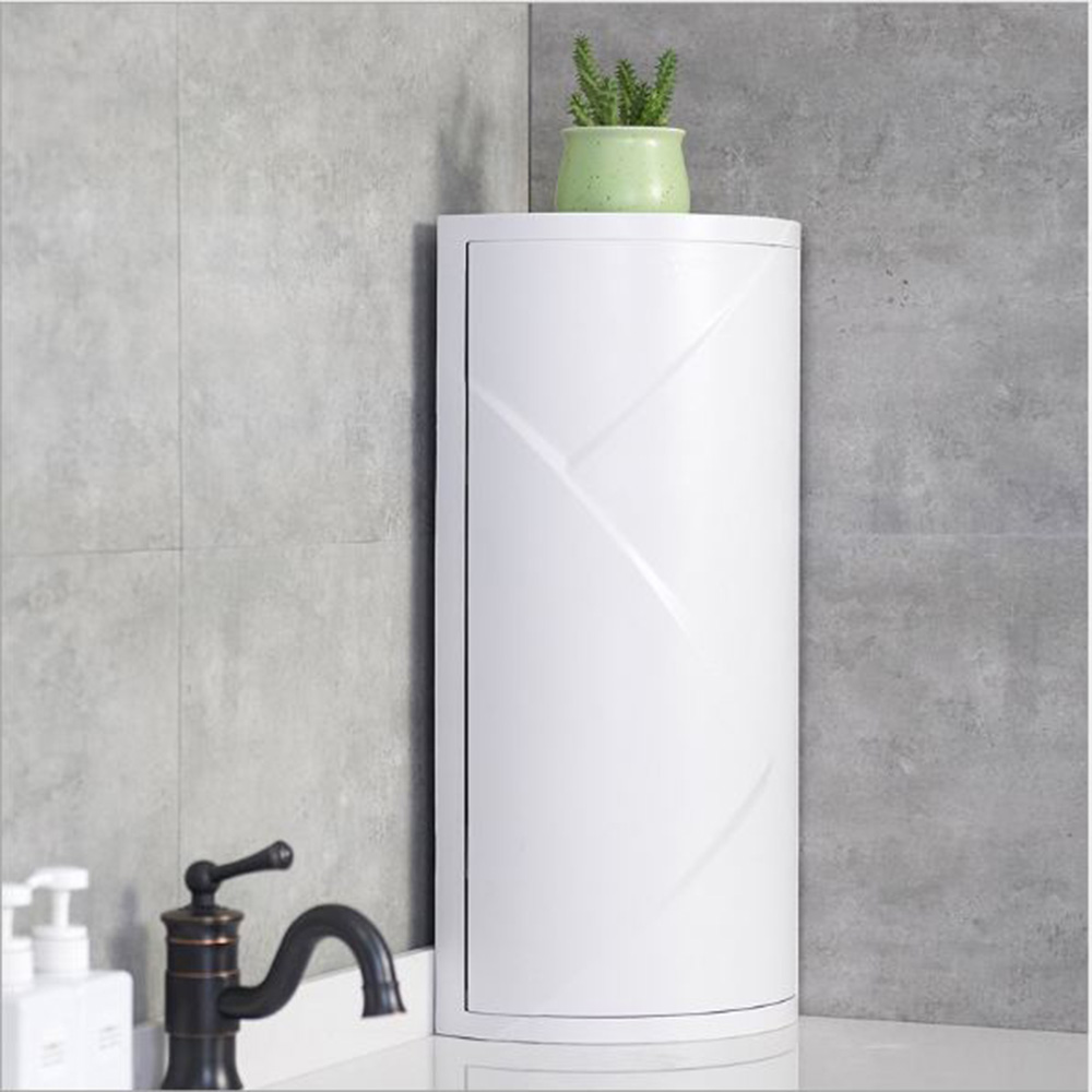 

Rotary Triangle Shelf Dustproof Antibacterial Storage Rack Wall Corner for Bathroom Kitchen Bedroom Grey/White