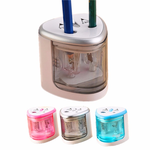 

Automatic 2 Hole Electric Battery Operated Pencil Sharpener for Home School Office