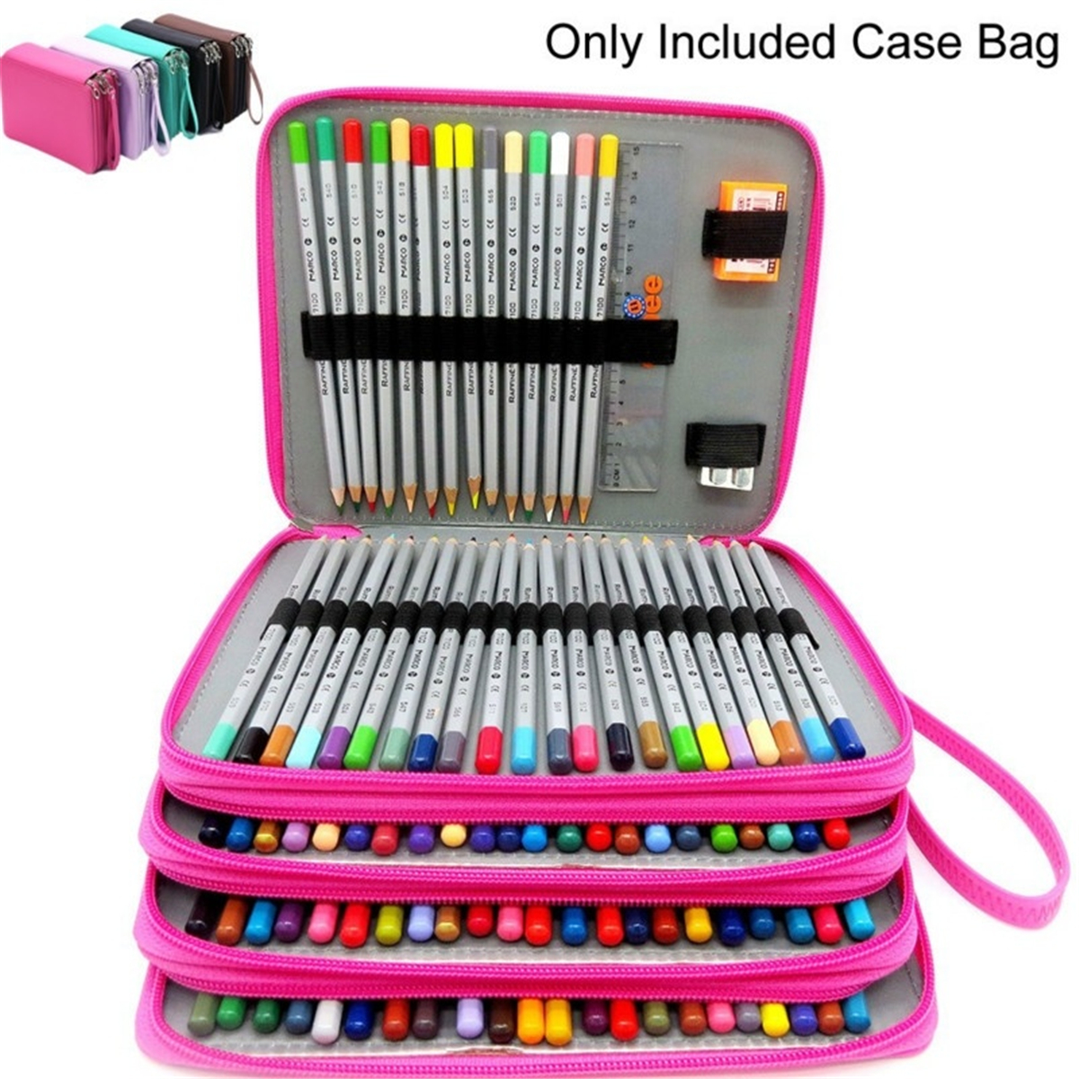 184 Slots Large Pencil Case Pen Bag Organizer Colored Foldable Storage Capacity