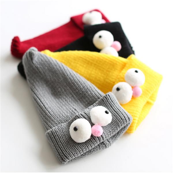 

Baby Sesame Street Children Korean Big Eyes Cute Cartoon Set Knitted Caps Ski Bonnets Hats