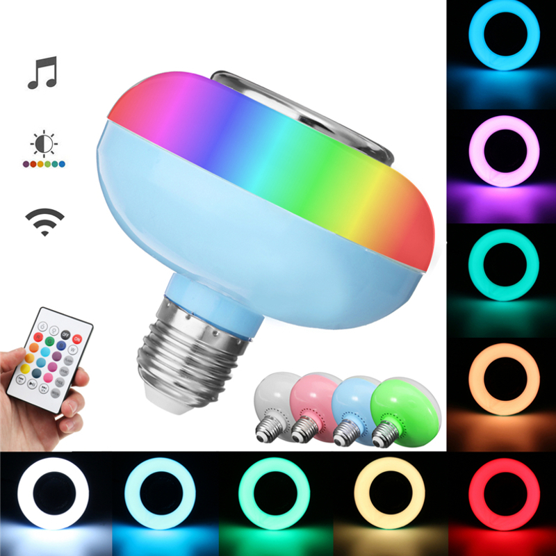 

E27 12W RGB Светодиодный Bulb Лампа Bluetooth Дистанционное Управление Музыкальный динамик Play AC85-265V