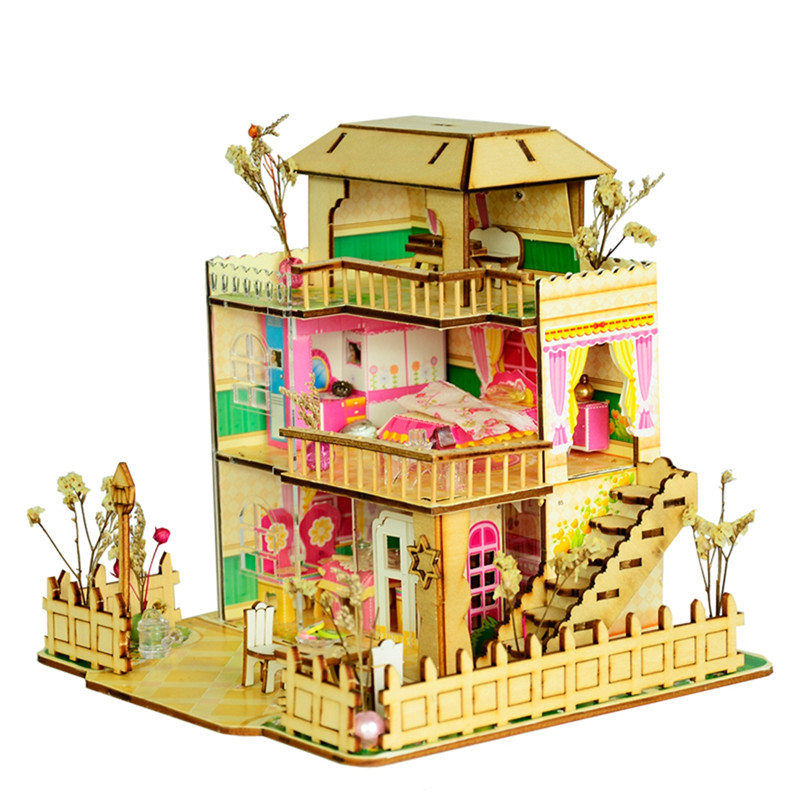 

Merry Provence House Room DIY Dollhouse Набор С Светодиодный Деревянное украшение