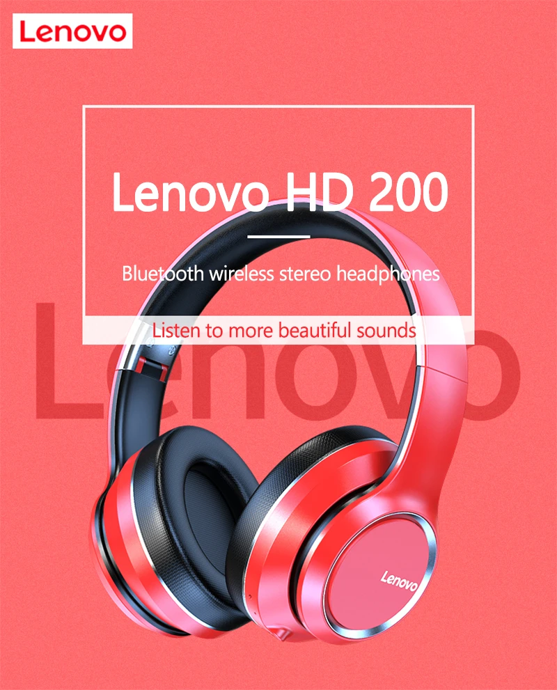 Lenovo HD200 Fold Wireless Bluetooth Headphone 