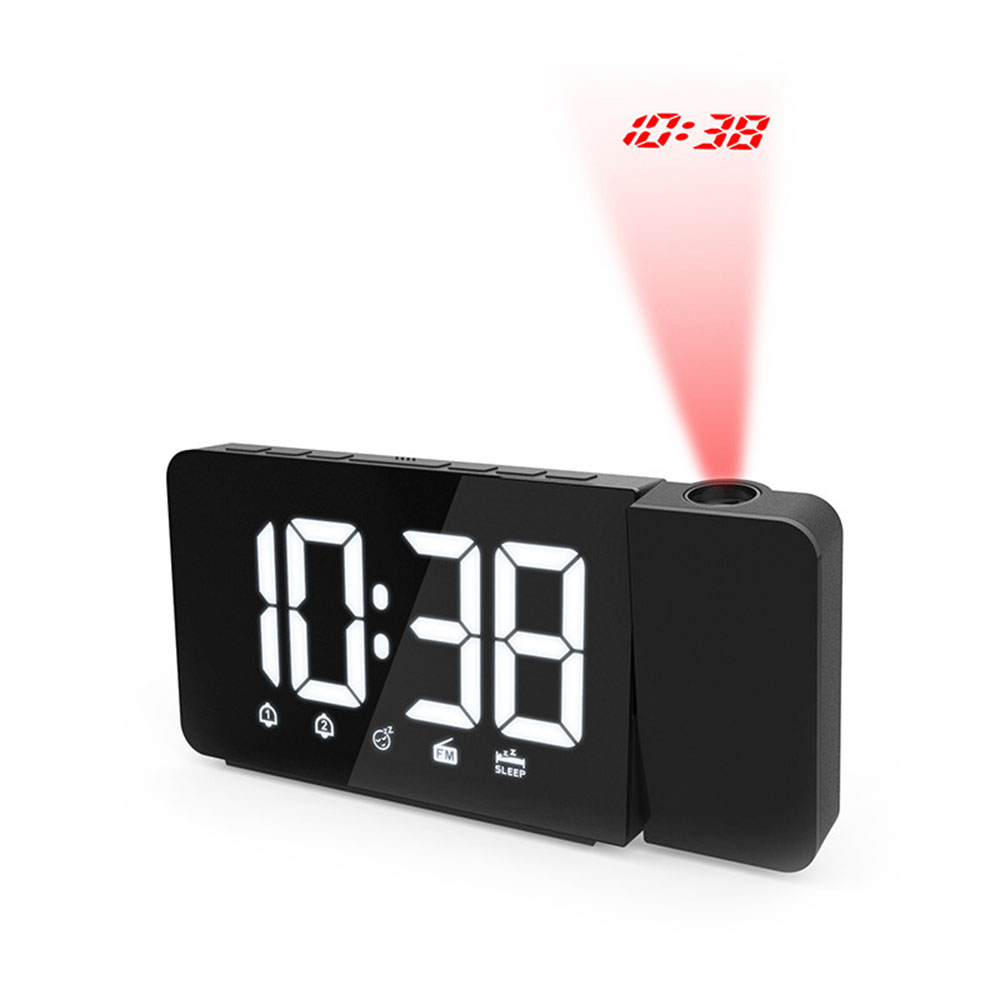 

TS-3211 360° Rotated Projection Clock FM Radio Clock Snooze Function Creative Alarm Clock