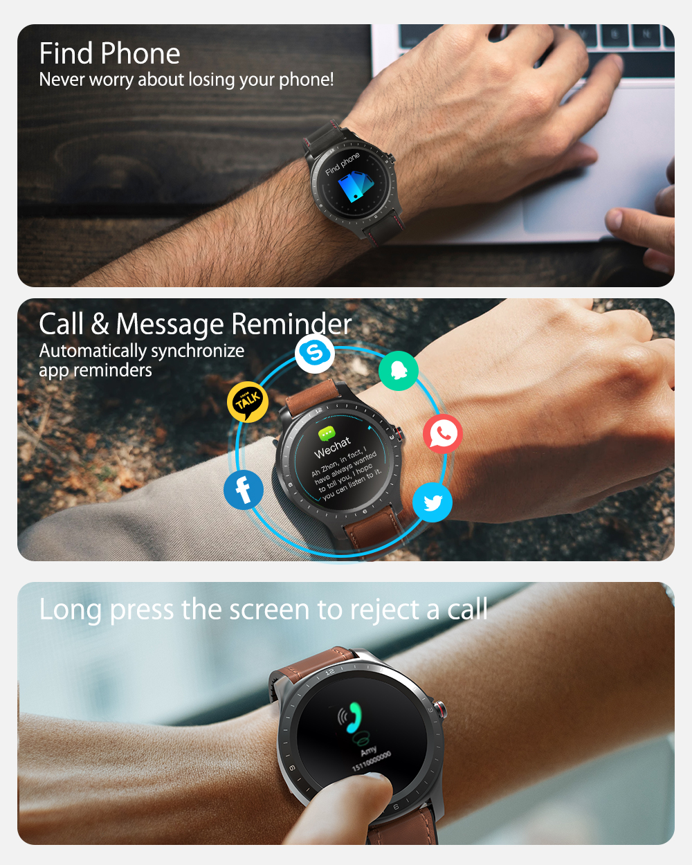 AllCall Awatch GT 4G Watch Phone with BlitzWolf® BW-HL2 Smart Watch 12