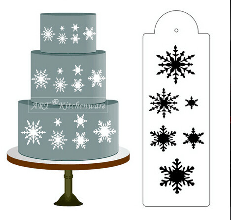 

Snowflake Side Cake Stencil Border Designer Decorating Craft Cookie Baking Tool
