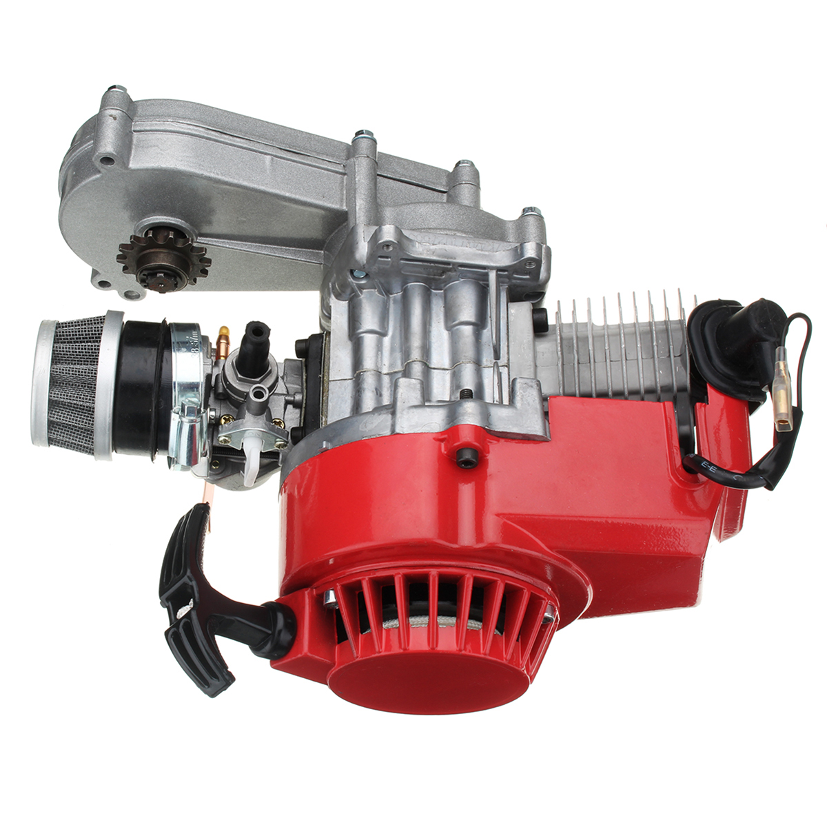 49cc Engine 2-Stroke Pull Start with Transmission For Mini Moto Dirt Bike Red 11