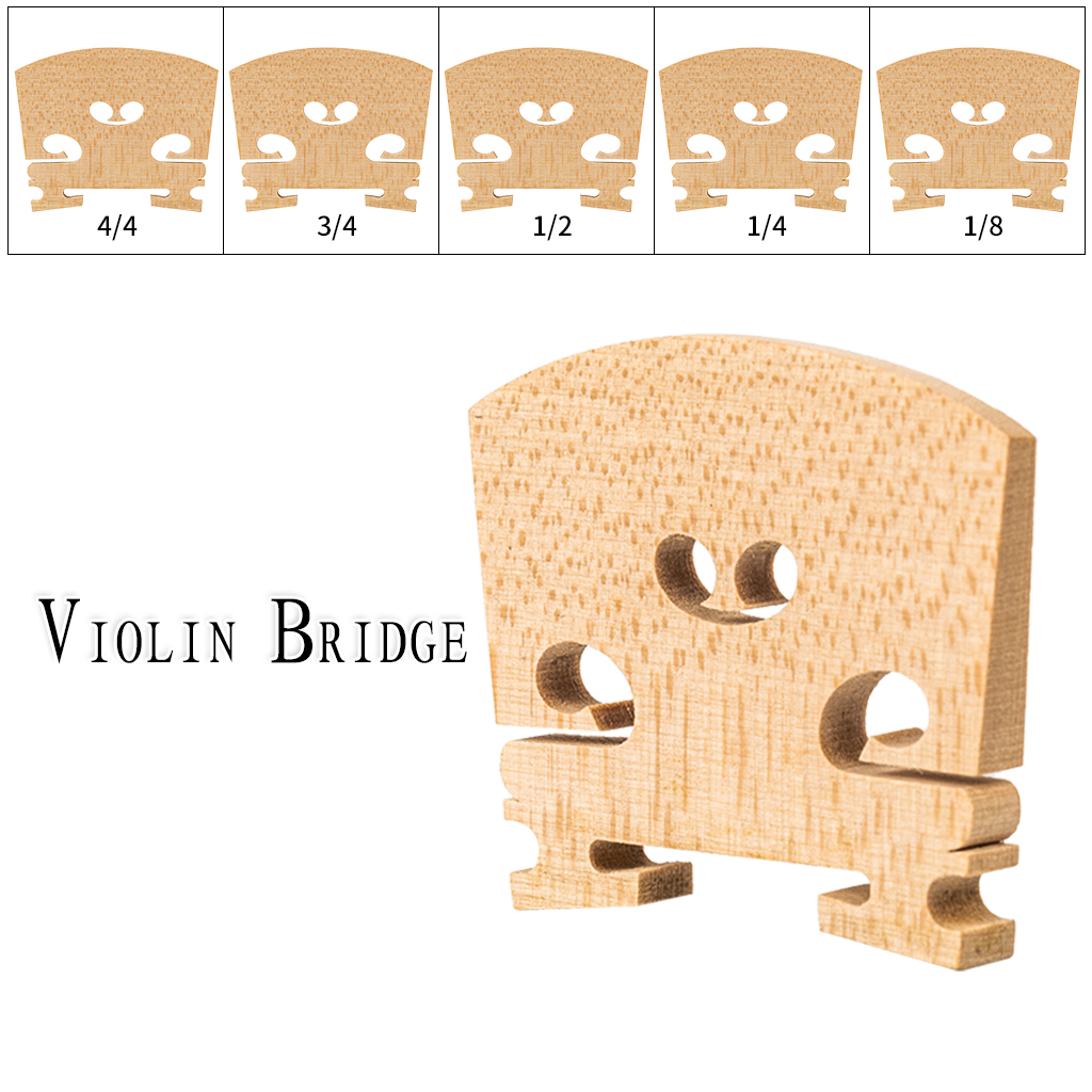 kesoto Violin Maple Bridge Violin Parts Fitted Violin Bridge 4/4,3/4,1/4,1/2,1/8-3-4