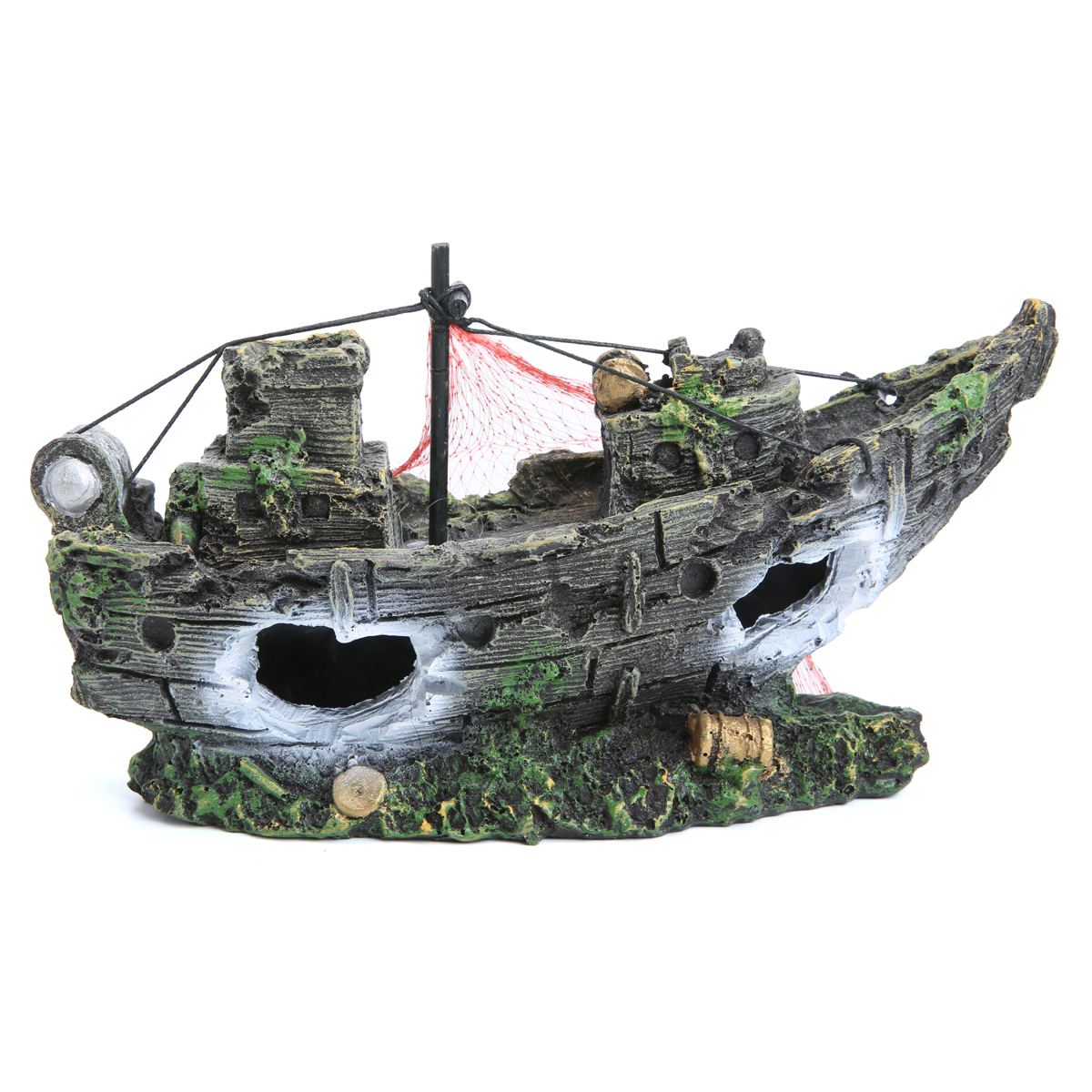 

Аквариум Орнамент крушение Парусные лодки Затонувший корабль Разрушитель Fish Tank Пещера Декор Модель