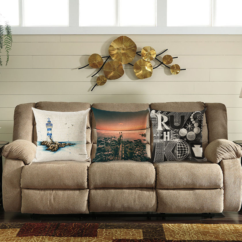 

Honana 45x45cm Home Decoration Ocean Sea and Letters 3 Optional Patterns Cotton Linen Pillowcases Sofa Cushion Cover