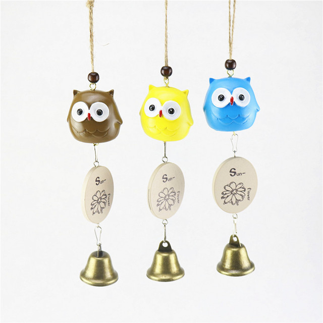 

Cute Cartoon Owl Wind Chimes Resin Crafts Ornaments Handmade Home Decoration Student Gifts