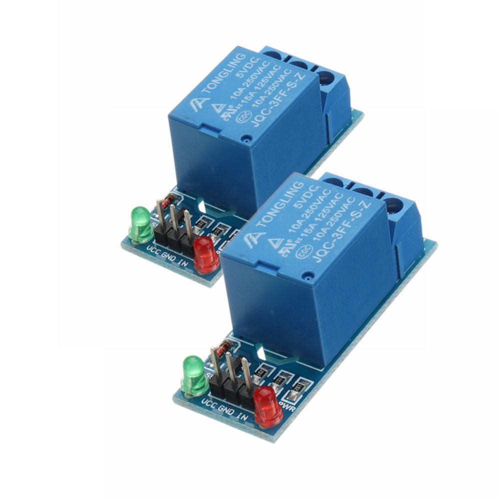 

2Pcs 5V Low Level Trigger One 1 Channel Relay Module Interface Board Shield DC AC 220V for Arduino PIC AVR DSP ARM MCU