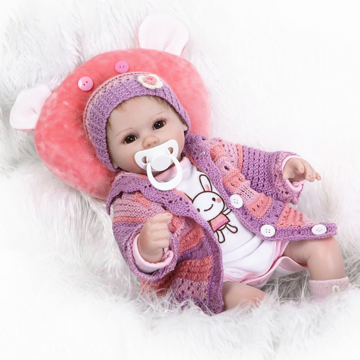 

NPK 16 дюймов 42 см Reborn Baby Soft Силиконовый Кукла Handmade Lifeike Baby Girl Куклаs Play House Toys День рождения