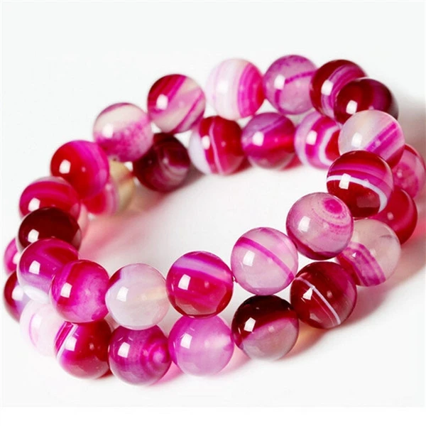 Red Stripes Loose Beads, Round Spacer Loose Beads
