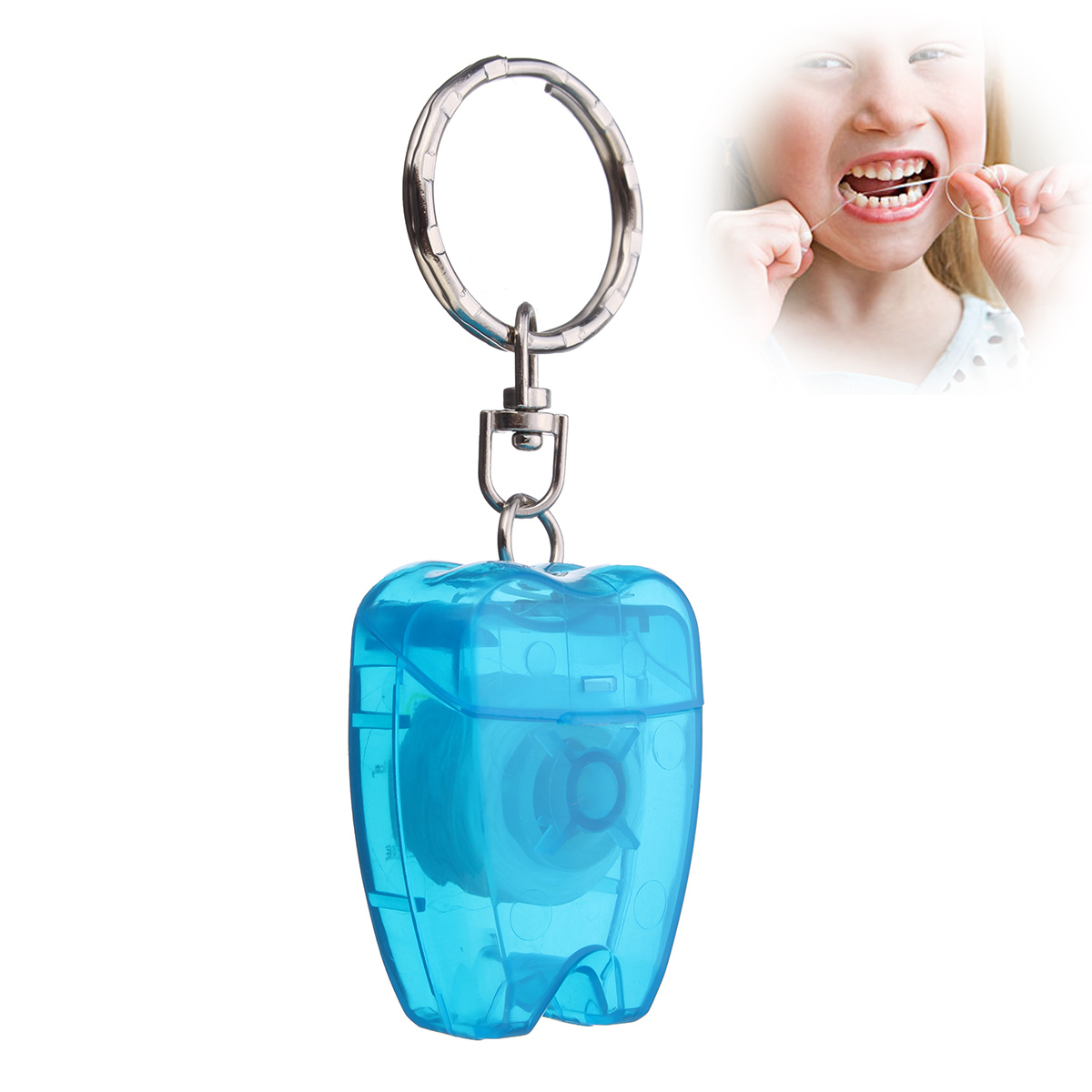 

15m Mint Portable Key Chain Dental Tooth Floss Flossing Teeth Oral Clean Gum Care Tool Keyring