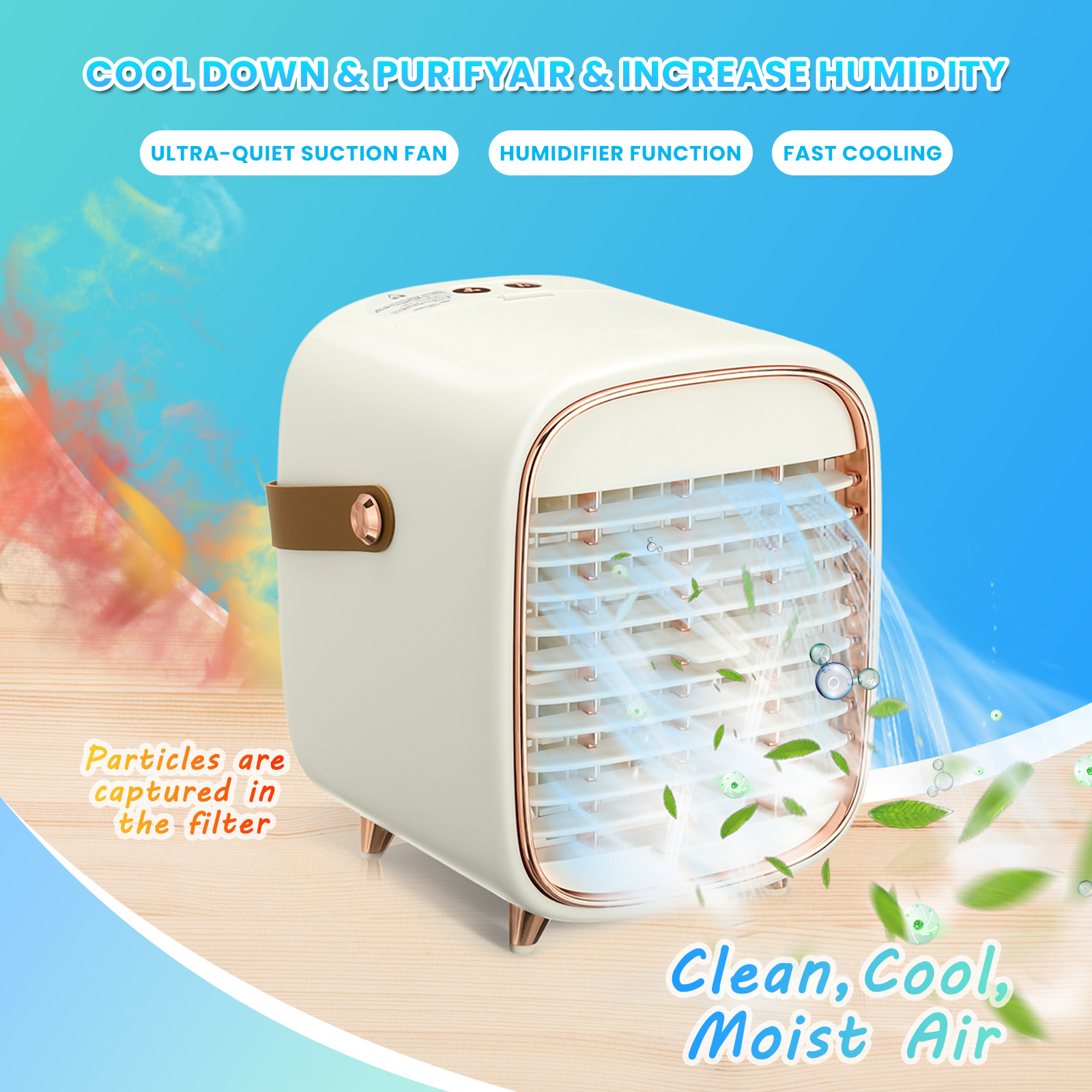 Find 3 in 1 Mini Air Cooler USB Portable Air Conditioning 20000mAh Battery Life 3 Wind Speed Air Conditioner for Office Home Bedroom for Sale on Gipsybee.com with cryptocurrencies