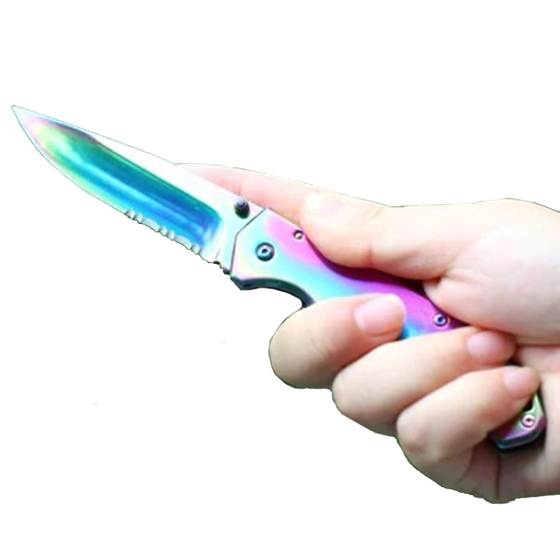 

HARNDS CK - 6014 Titanium Blade Colorful Pocket Knife Outdoor Tactical Knife Camping Fishing Knives