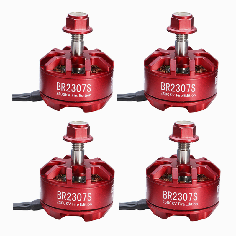 

4X Racerstar 2307 BR2307S Fire Edition 2500KV 2-4S Brushless Motor For X220 250 280 300 RC Drone FPV Racing