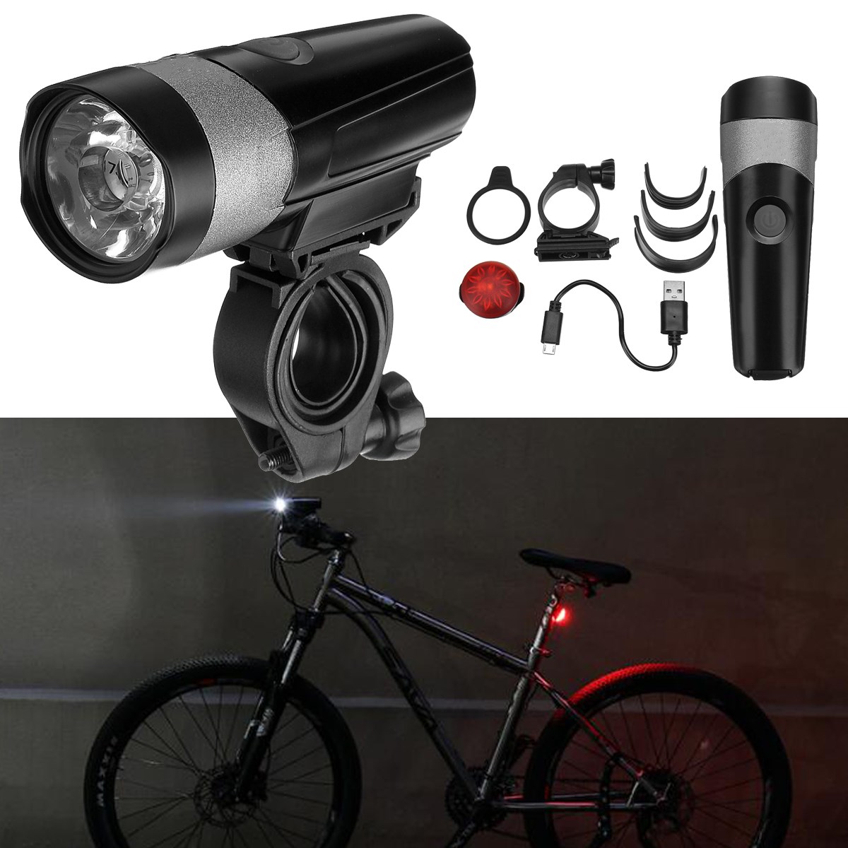 USB Rechargeable 3W CREE LED Rear Bike Light Waterproof Taillight Bicycle Lamp 