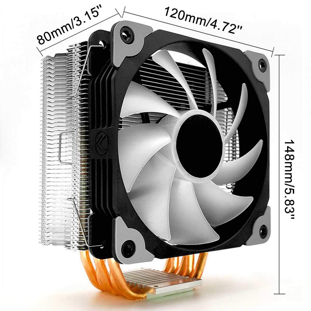 Find RGB 5 Copper Tube 4 Pin Single/Dual Fan CPU Cooler For Intel/AMD for Sale on Gipsybee.com with cryptocurrencies