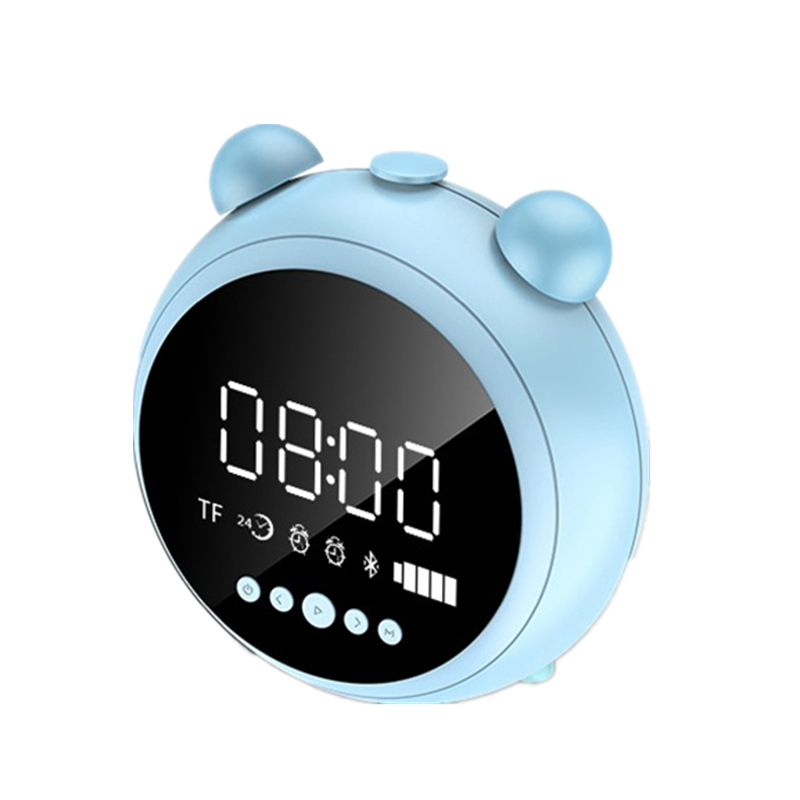 

[bluetooth 5.0] Portable Wireless bluetooth Speaker Dual Alarm Clock LED Display FM Radio TF Card Speaker with Mic