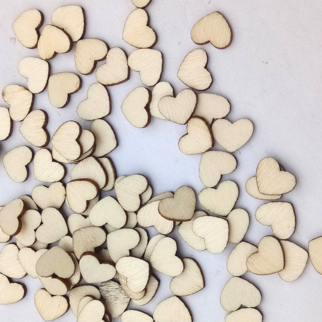 100Pcs Laser Engraving Rustic Wooden Love Heart Crafts DIY Wedding Table Scatter Confetti Vintage Decorations Gift 10