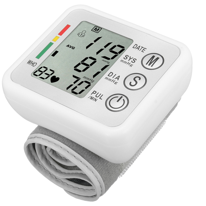 

English Broadcast LCD Blood Pressure Monitor Intellisense Voice Digital Wrist Sphygmomanometer