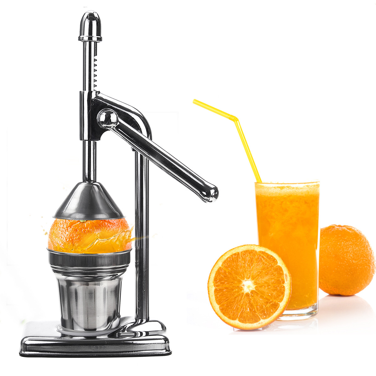 

Stainless Steel Manual Citrus Juicer Orange Lemon Manual Juice Squeezer Silver