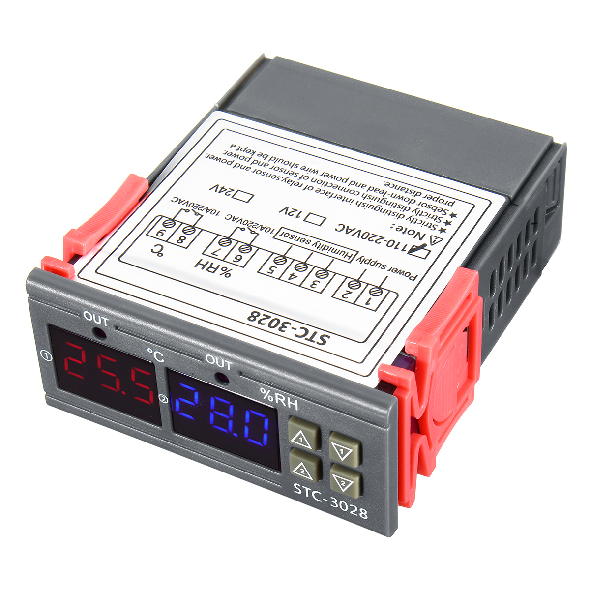 

110-220V STC-3018 Цифровой регулятор температуры термостата с настройкой значения функции Дисплей C / F Преобразование