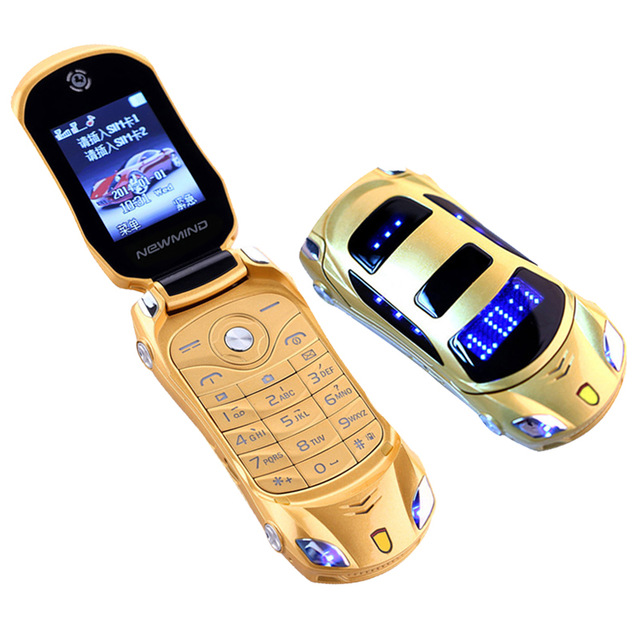 

NEWMIND F15 Flip Cellphone 1.8'' 800mAh Flashlight Mp4 FM Radio Dual Sim Car Model Mini Card Phone