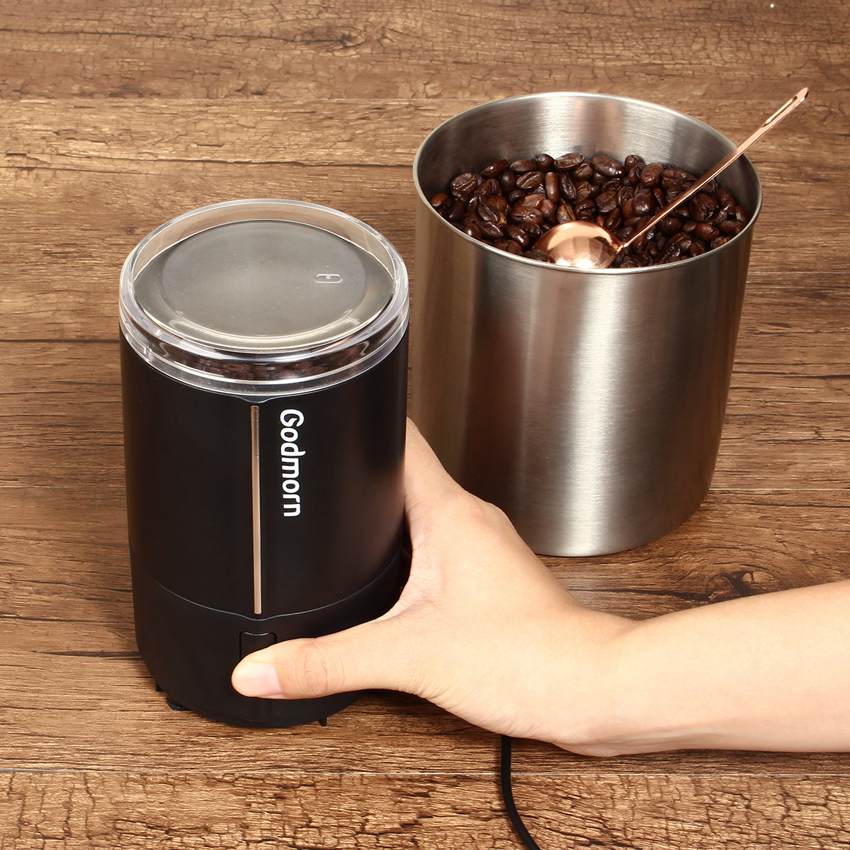 Electric Coffee Grinder Espresso Grinder One Touch Multi-function Bean Grinder Auto Shut Off & Overheating Protection 49