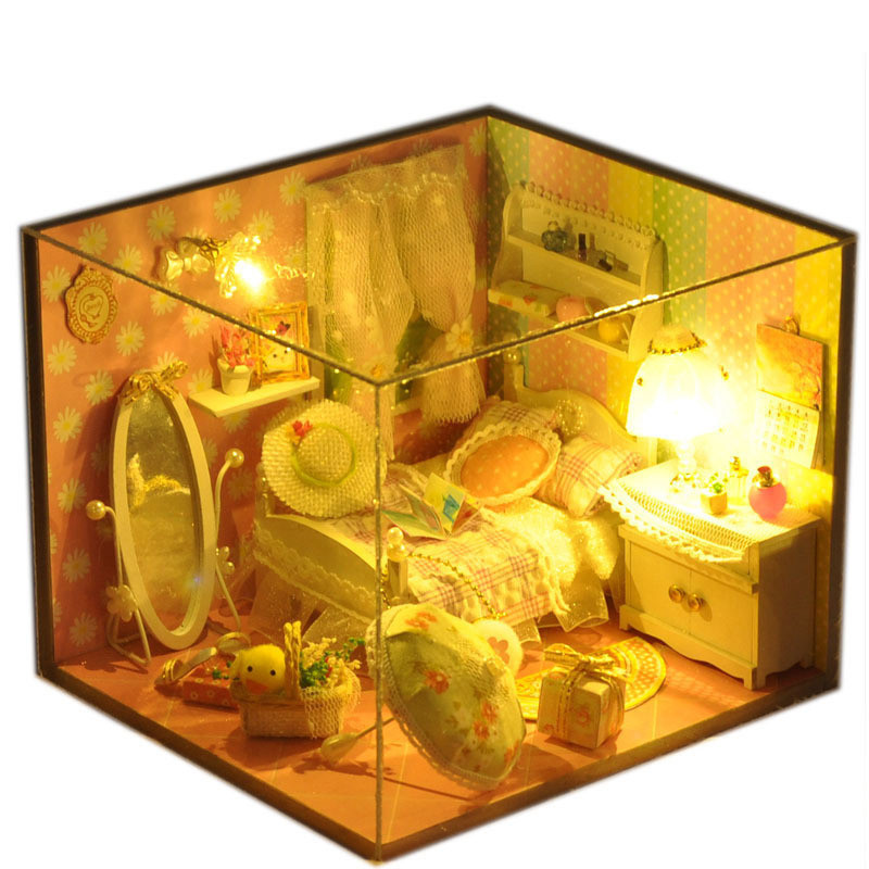 

T-Yu TD10 Весенний язык дома DIY Кукольный домик со световой крышкой Миниатюрная модельная коллекция подарков