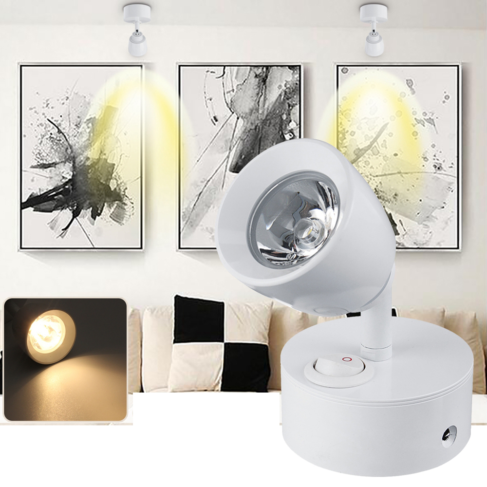 

3W LED Spotlight Bedside Reading Ceiling Wall Light Lamp Adjustable AC85-265V