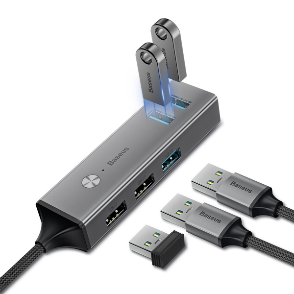 

Baseus USB Or Type C 3.0 to 3 USB3.0 + 2 USB2.0 OTG HUB Converter Adapter For Smart Phone Macbook