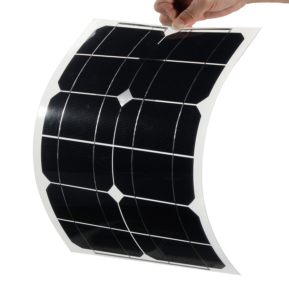 

Elfeland® 20W 5V Elfeland Semi-Flexible Sunpower Solar Panel Rear Junction Box Support USB Interface