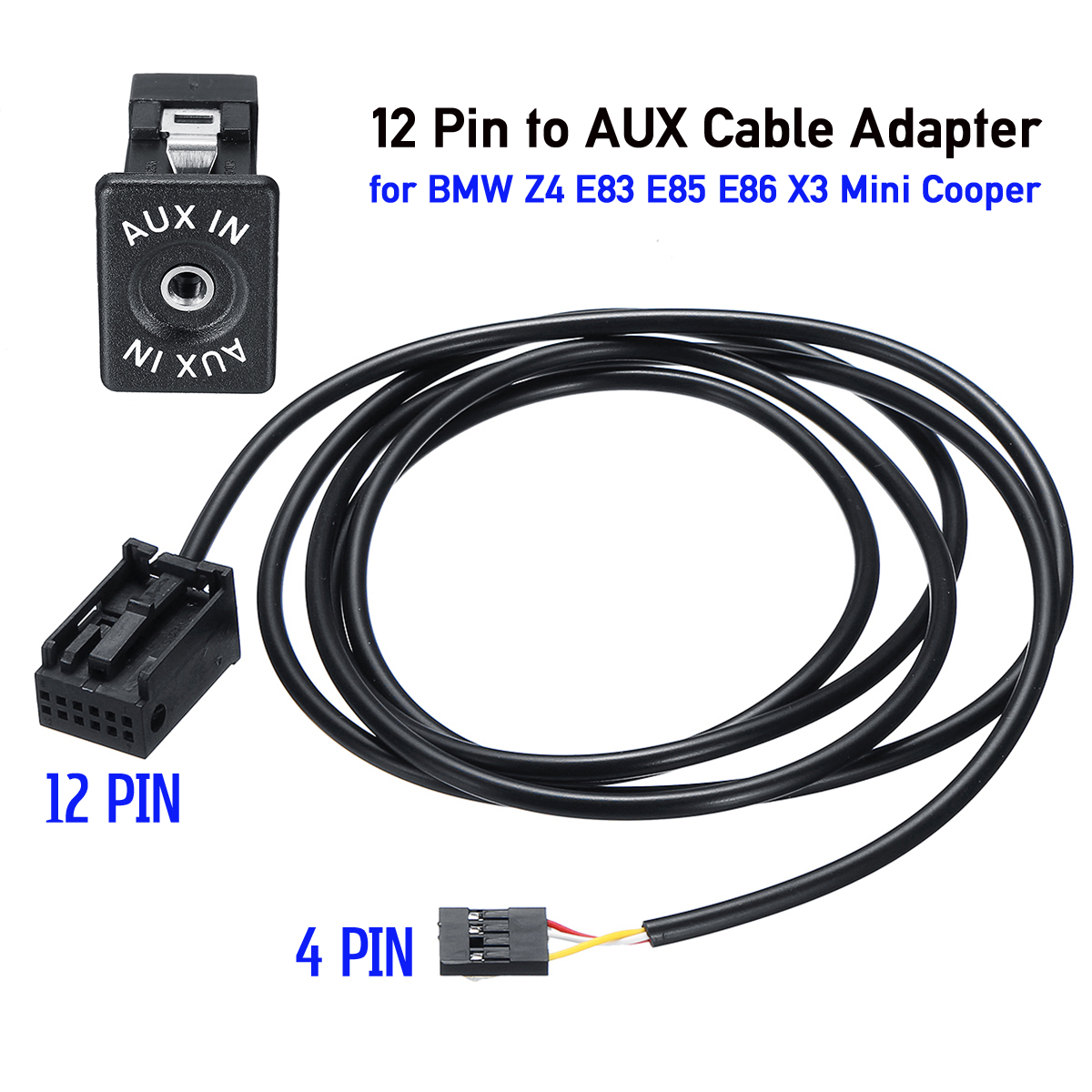 12pin to aux in audio cable adapter for bmw z4 e83 e85 e86